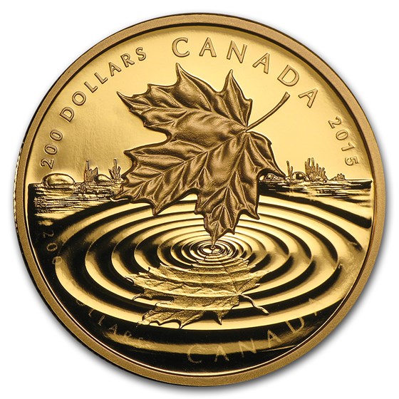 2015 Canada 1 oz Proof Gold $200 Maple Leaf Reflection 2015 Canada 1 oz Proof Gold $200 Maple Leaf Reflection